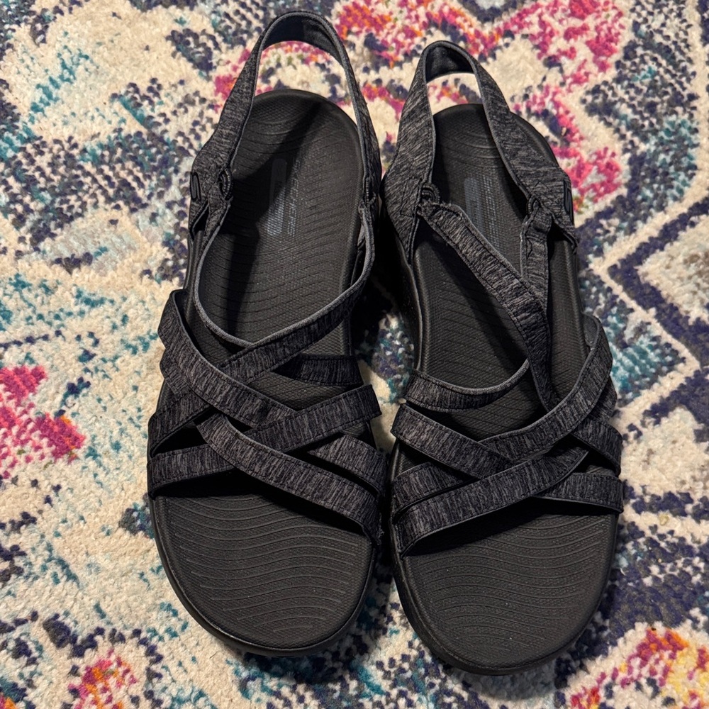 Skechers Black Strappy Sandals